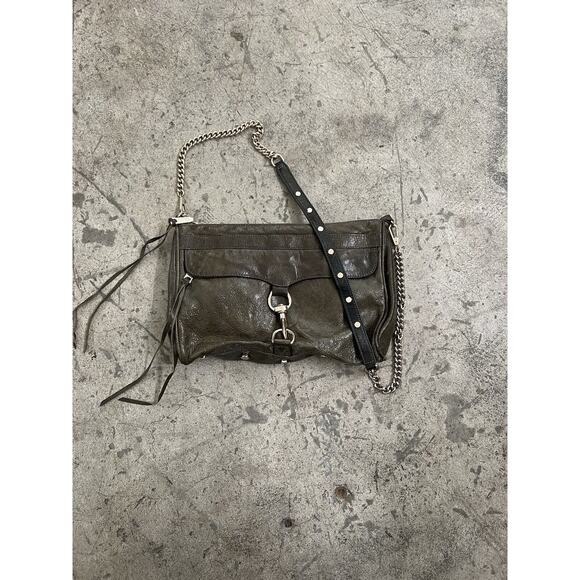 REBECCA MINKOFF‎ MAC Dark Olive Military Green Leather Crossbody Bag - Picture 1 of 13